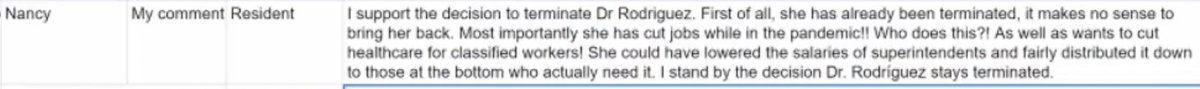 Most comments are supportive of Rodriguez, but more are critical compared to Friday.Caveat there: Essentially all critical comments are submitted anonymously or without a full name attached, making them harder to verify. Here's an example.