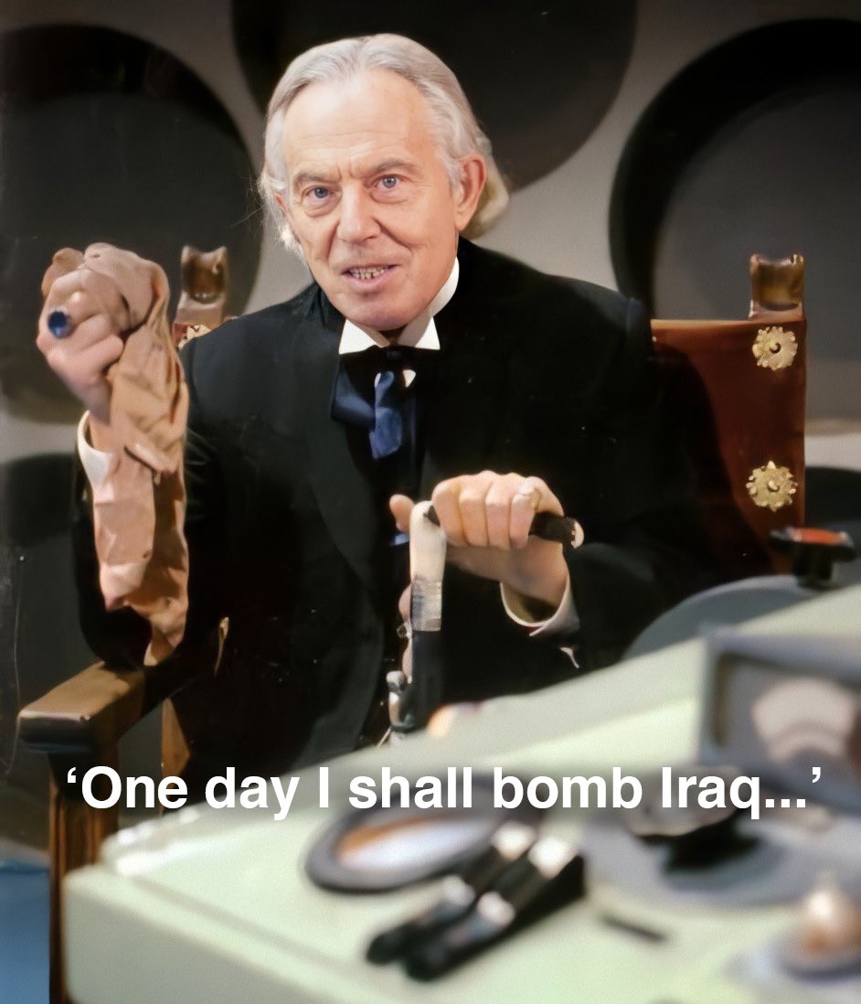 LevelUpPodAD's tweet photo. Tony Blair be looking like William Hartnell’s #DoctorWho these days... https://t.co/L7w3VnHEYb