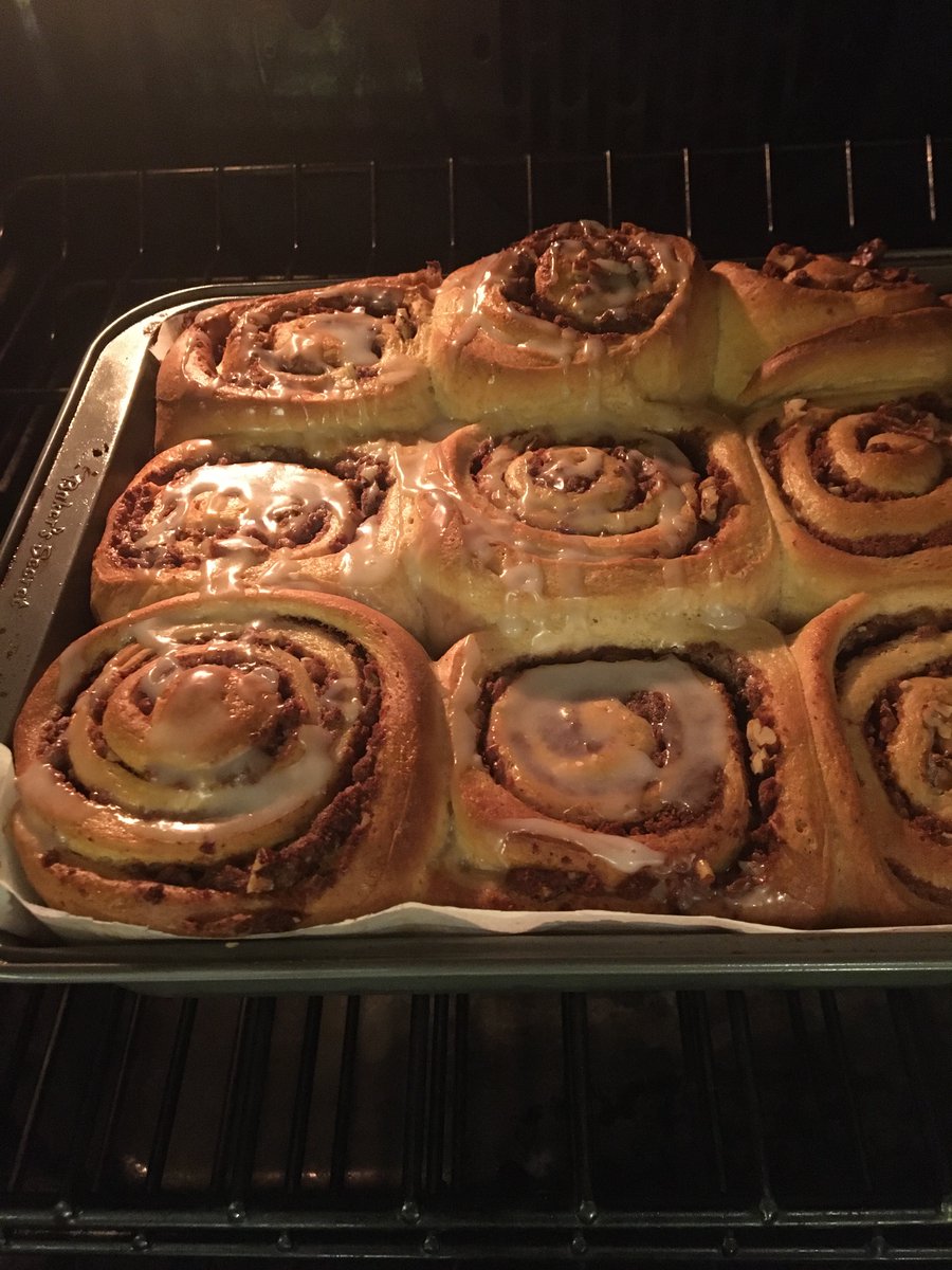 Made cinnamon rolls for the first time.  Used date sugar because jack can’t eat refined sugar and iced only half of them (the ones going to the neighbors) they smell so good!!