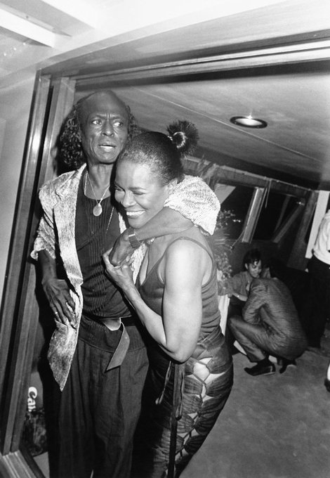 mrbrownroyyal's tweet image. #RIPCicelyTyson here she is pictured with her then husband #MilesDavis, but its the couple in the background for me! Who is that? #EddieMurphy?