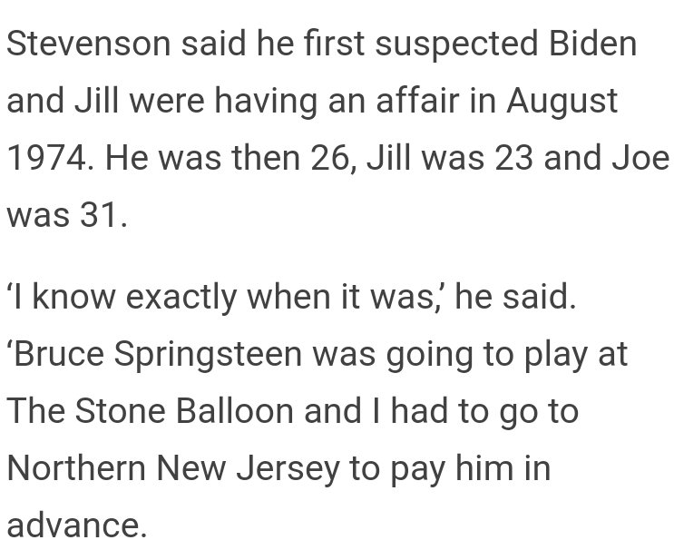 20/ Bill Stevenson said he first realized Jill and Joe were having an affair in August of 1974.