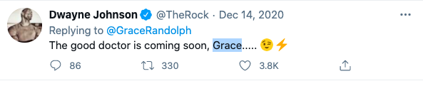 2) He uses people's names. Dale Carnegie once said: "Remember that a person’s name is to that person the sweetest and most important sound in any language."People love to hear their own name — especially if it's used by someone like The Rock. And The Rock does this *a lot.*