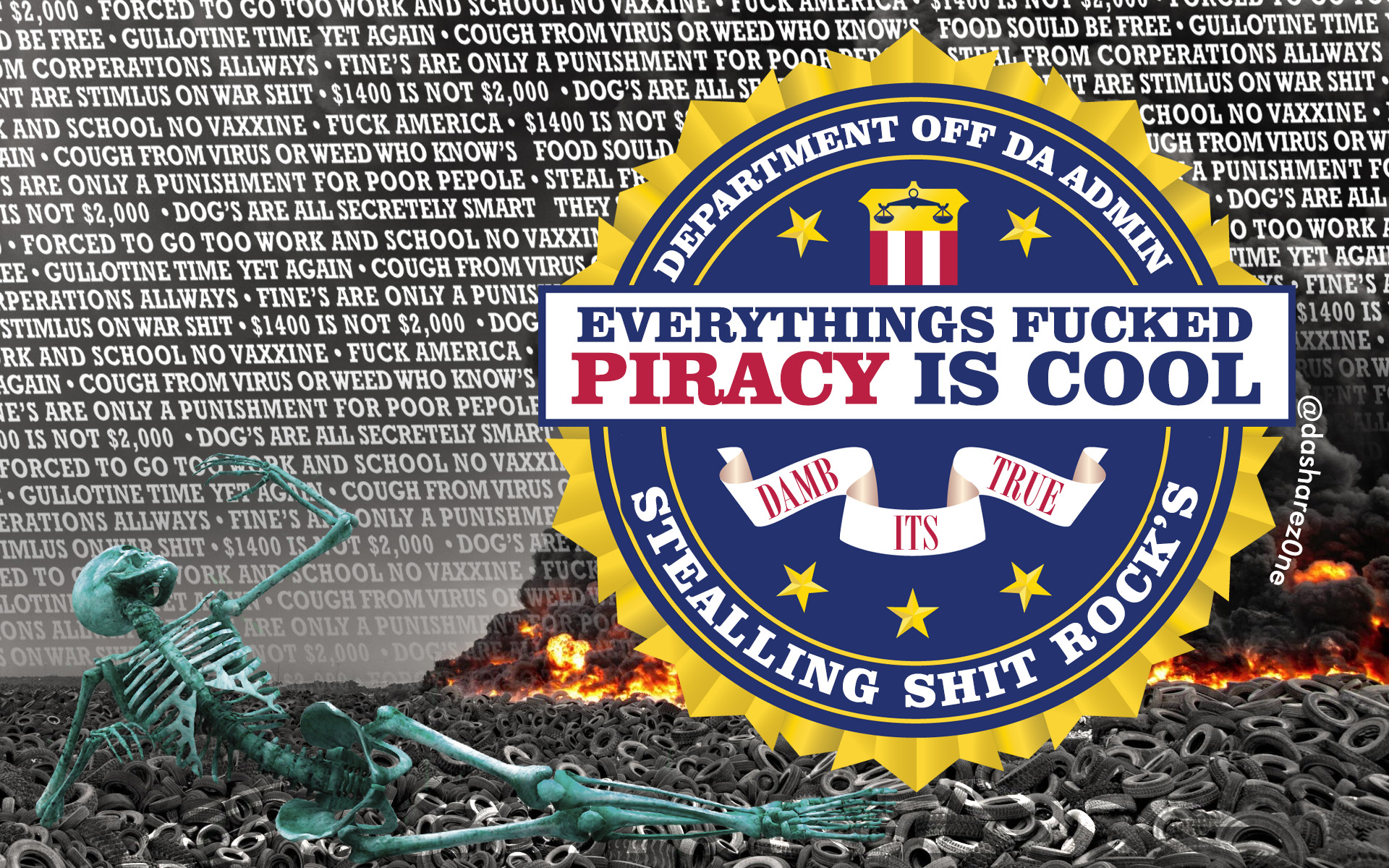 EVERYTHING IS FUCKED,, STEALING SHIT ROCK'S,, GET DA SHIRT https://t.co/DJNUGa8Zca -ADMIN