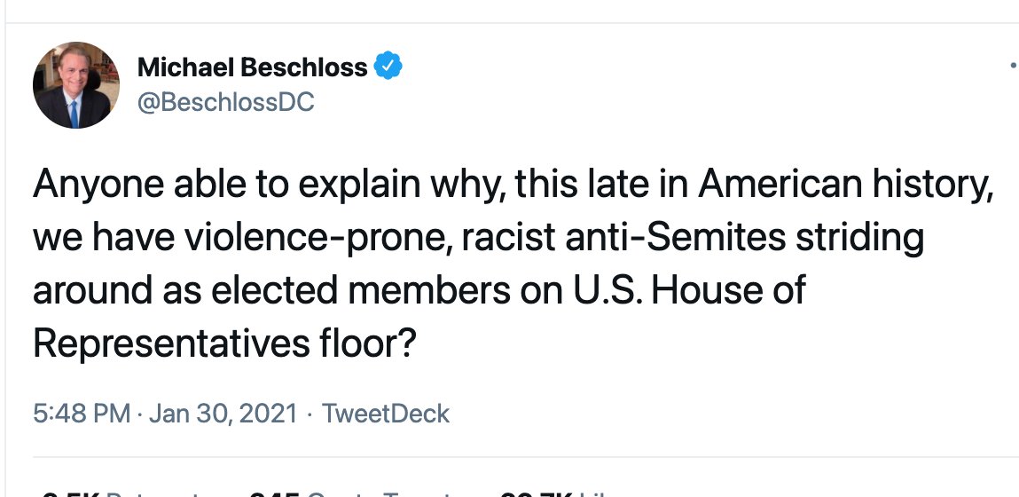 I hope this explained it. There has never been a moment in American history where"violence-prone, racist anti-Semites" weren't "striding around as elected members"And for the TL;DR crowd, the answer is:It's an American tradition