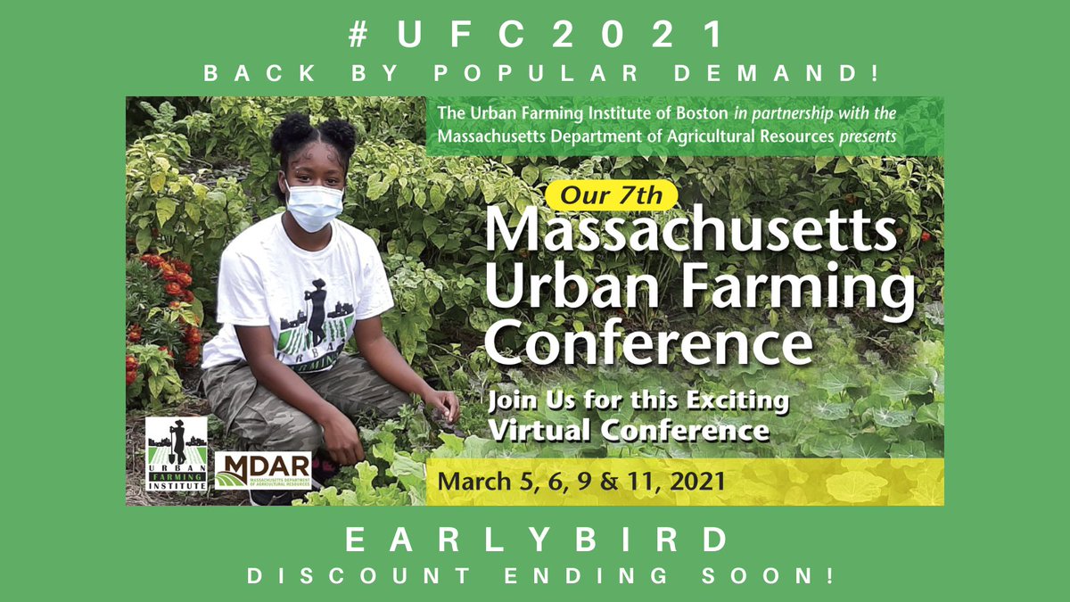 ufiboston's tweet photo. Back by popular demand, #UFC2021 will launch on March 5th! Do not delay, the early bird rate will end shortly!
We've secured keynote speakers @JHishawEsq and Karen Washington, @riseandrootfarm.
Don't miss out! Register now - https://t.co/b1c8bzfj9y
#urbanfarming #mdar https://t.co/cLJvnOrkMW