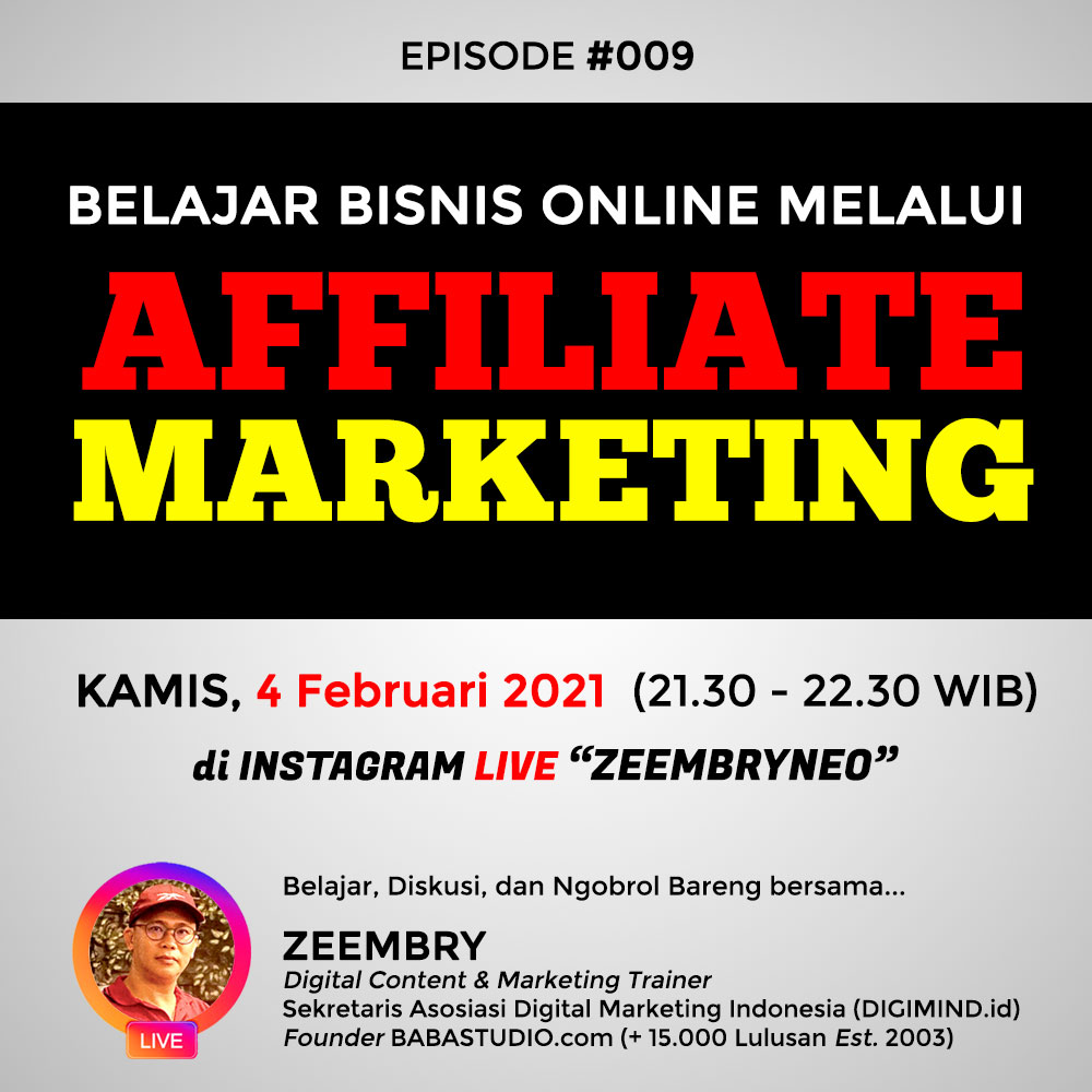 zeembry's tweet photo. #Kamis #Malam #IGLive #GRATIS Jam 21.30 WIB
Belajar Bisnis Online melalui #PemasaranAfiliasi
Info 👉 https://t.co/XWFegL2evK
#pemasaranafiliasi #pemasaranonline #bisnis #bisnisonlinemudah #bisnisukm #bisnisanakmuda #bisnisinternet #belajardigitalmarketing #zeembry #babastudio https://t.co/O6y2kFb0o2