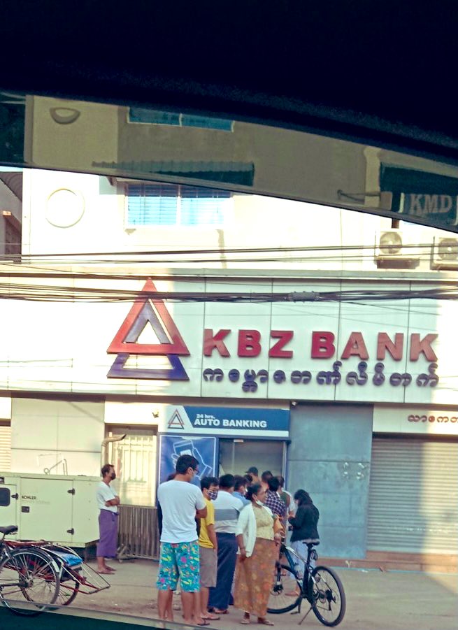 People are lining up outside banks. There is a rumour that banks won’t be opening today.