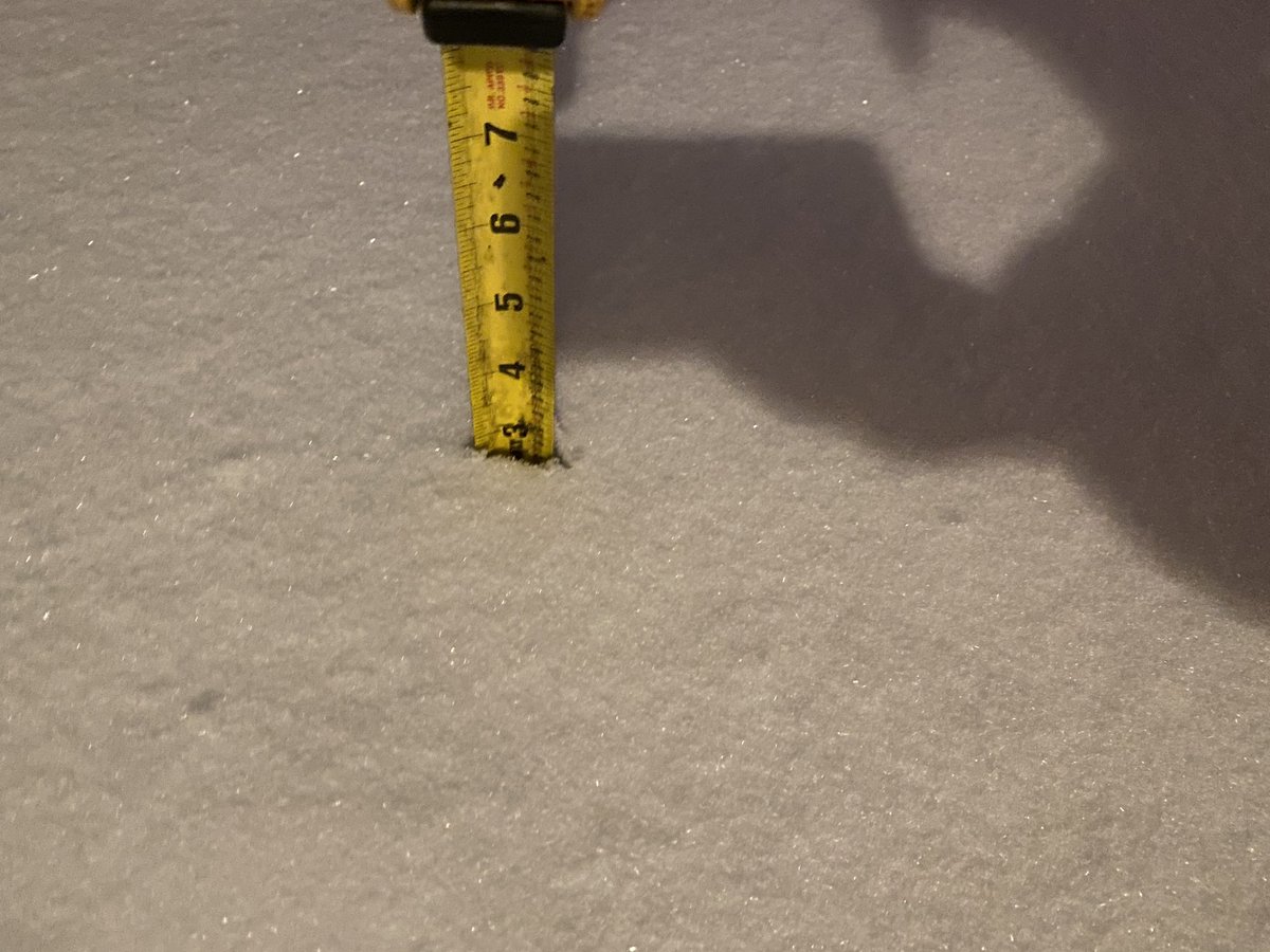 I am no expert on measuring snow... but I stayed away from drifted areas and at 9 pm we have  3 “  in Long Branch.. winds are picking up now too.