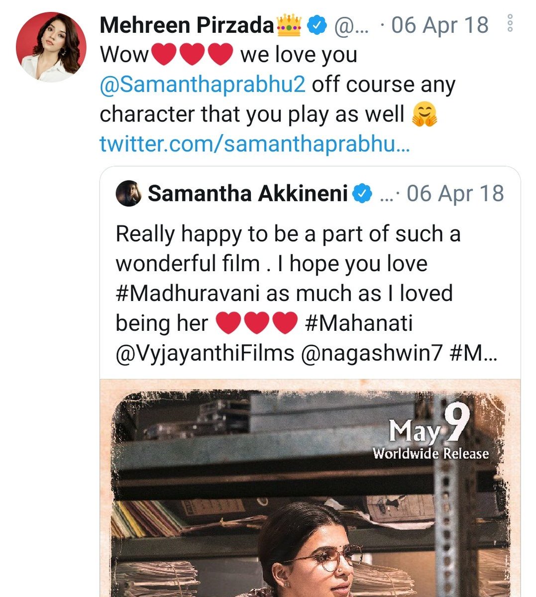  #MehreenPirzada about  @samanthaprabhu2  #SamanthaAkkineni 