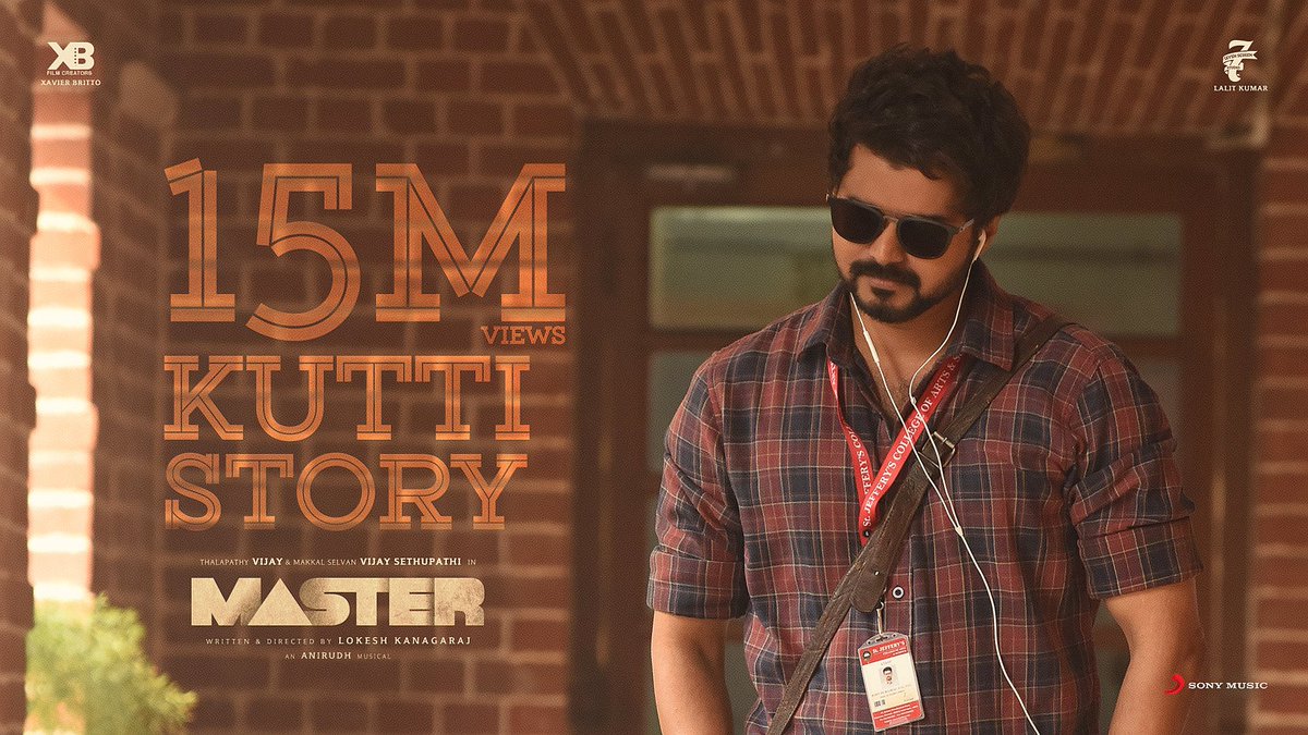 #VaathiComingVideoSong and #KuttiStoryVideoSong hits 1⃣5⃣ MILLION views! 😎🥁 

#Master @actorvijay