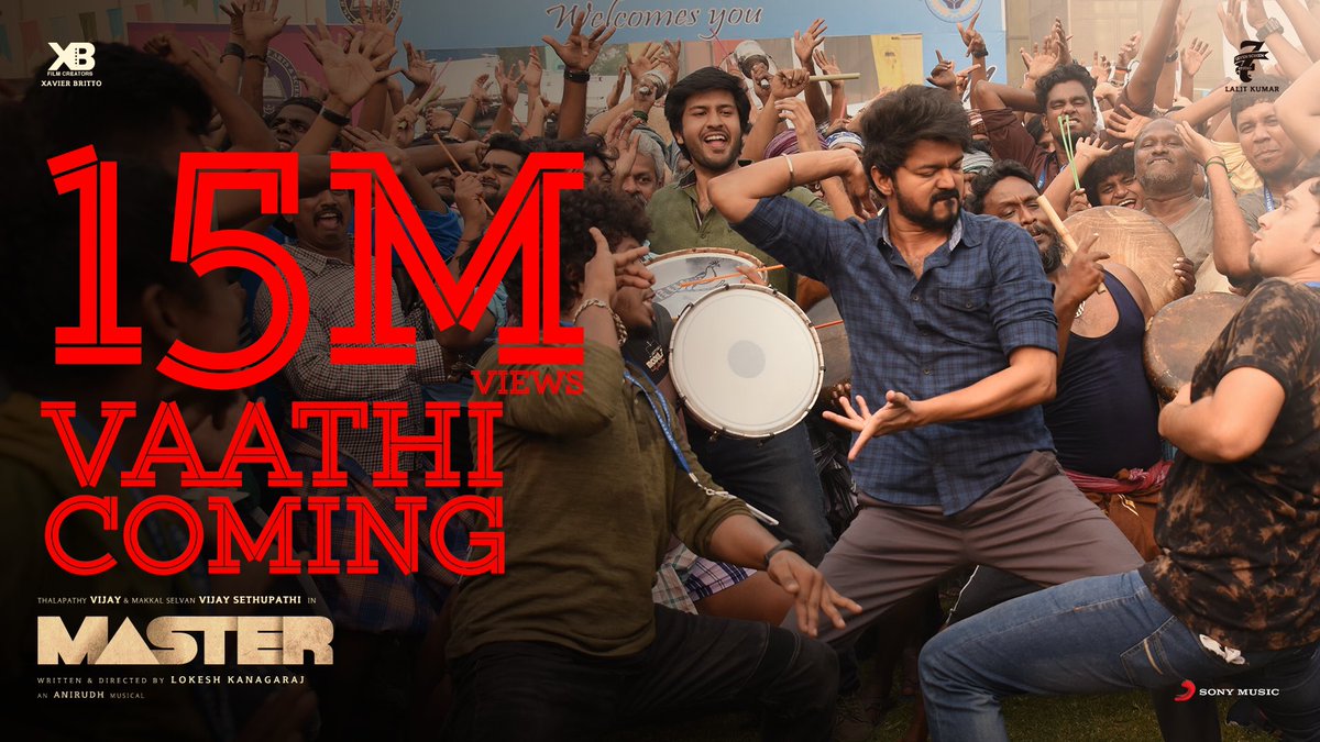 #VaathiComingVideoSong and #KuttiStoryVideoSong hits 1⃣5⃣ MILLION views! 😎🥁 

#Master @actorvijay