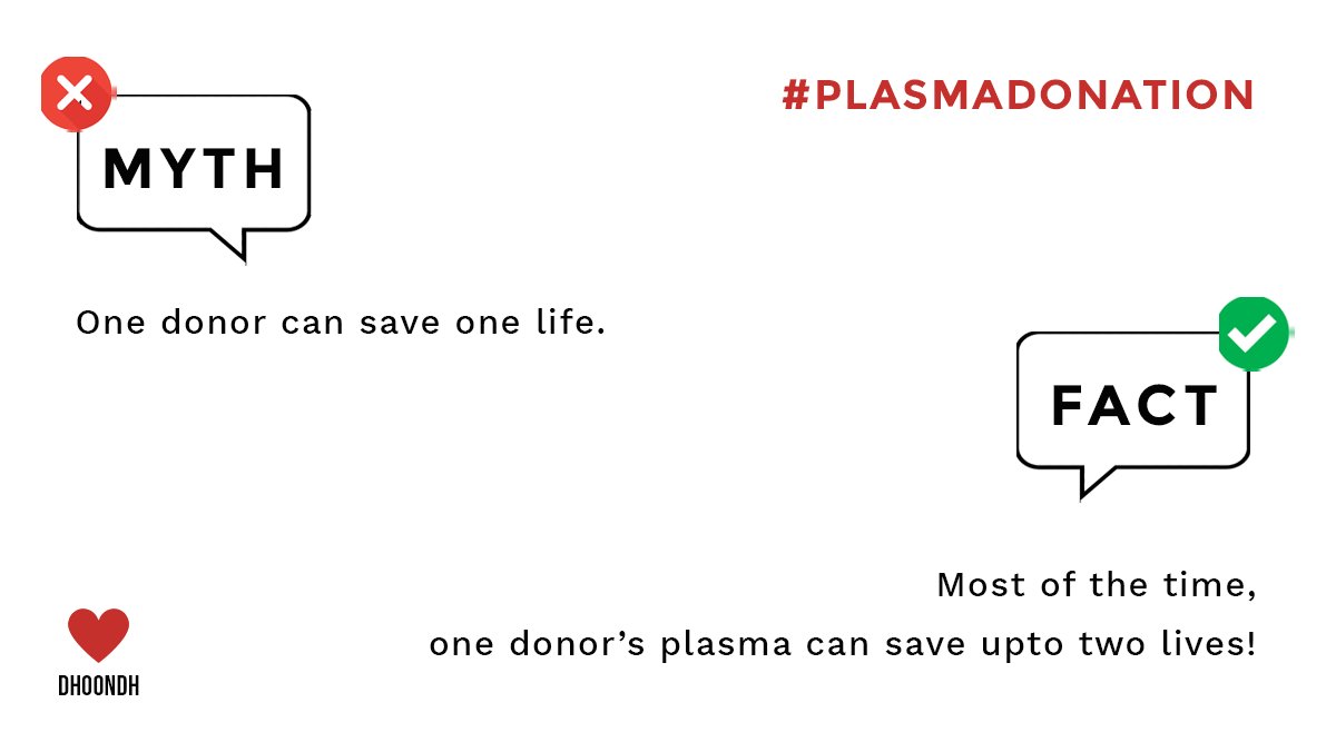 When you donate one or two units of plasma, you can save upto two people’s lives! How great is that?

Register as a plasma donor on dhoondh.com ♥️🙏🏼

#dhoondh #dhoondhindia #plasmadonor #plasmadonation #plasmatreatment #plasmatherapy #covalescentplasma #donateplasma