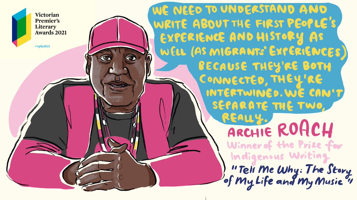 For his memoir, Tell Me Why: The Story of My Life and My Music ( @simonschusterau),  @ArchieRoach receives the Prize for Indigenous Writing.  #vpla2021