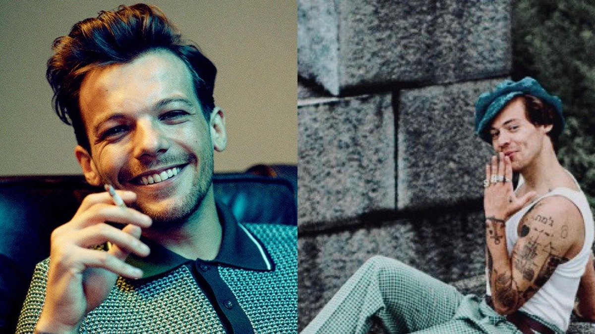 Harry Styles and Louis Tomlinson pics that belong next to each other.~a long but necessary thread~