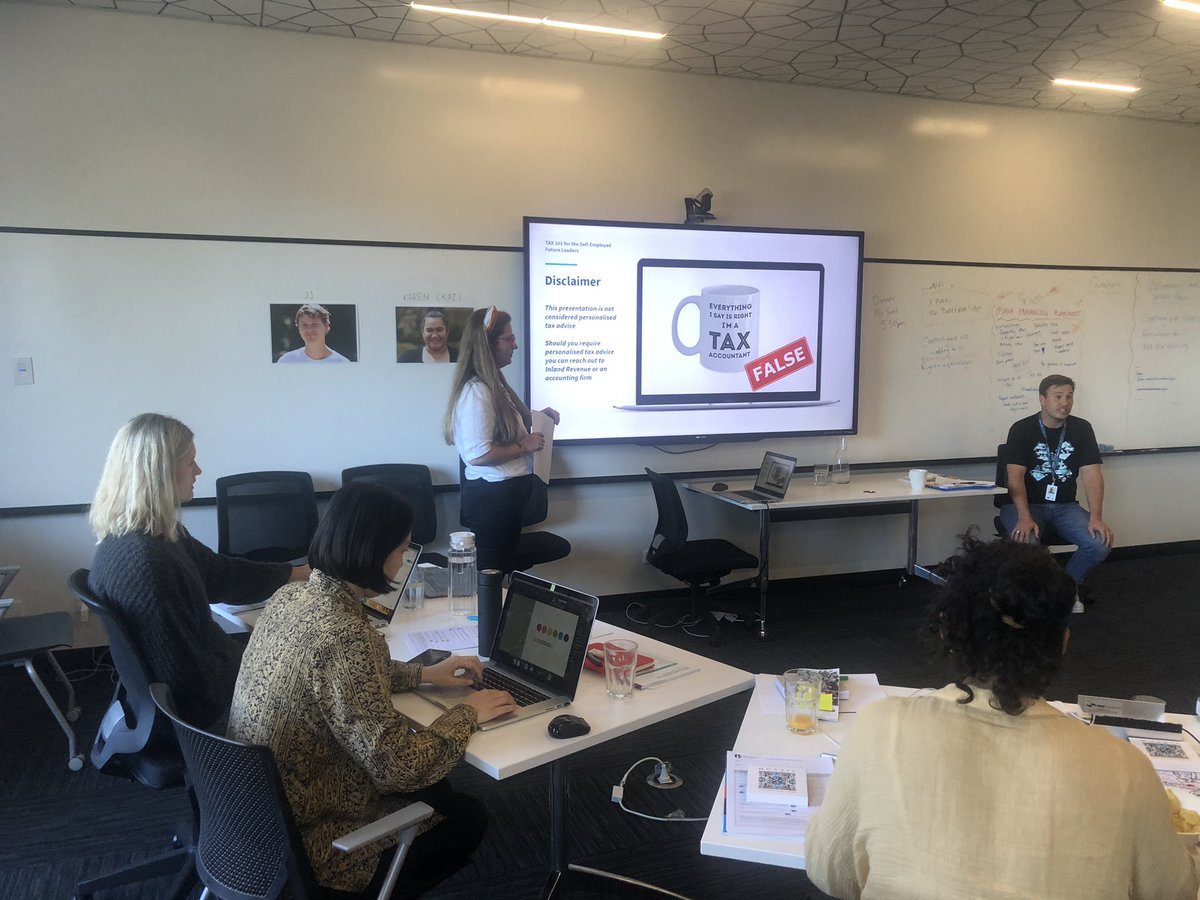 RuthJamesNZ's tweet photo. Got some of our own @xero accounts in running a session on tax for the team of Future Leaders coaches - part of the @1nspiringStory team. #UnderstandingTax #IRD #SelfEmployeed https://t.co/IQ7zlOpftj