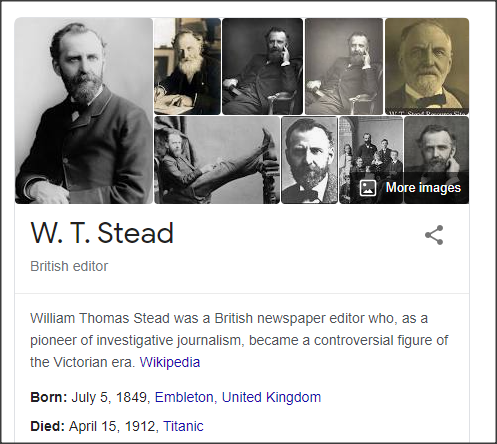 In 1885, the white-slave scandal burst onto the British scene when journalist W. T. Stead alleged that he had been able to purchase a 13-year-old virgin for 10 pounds.