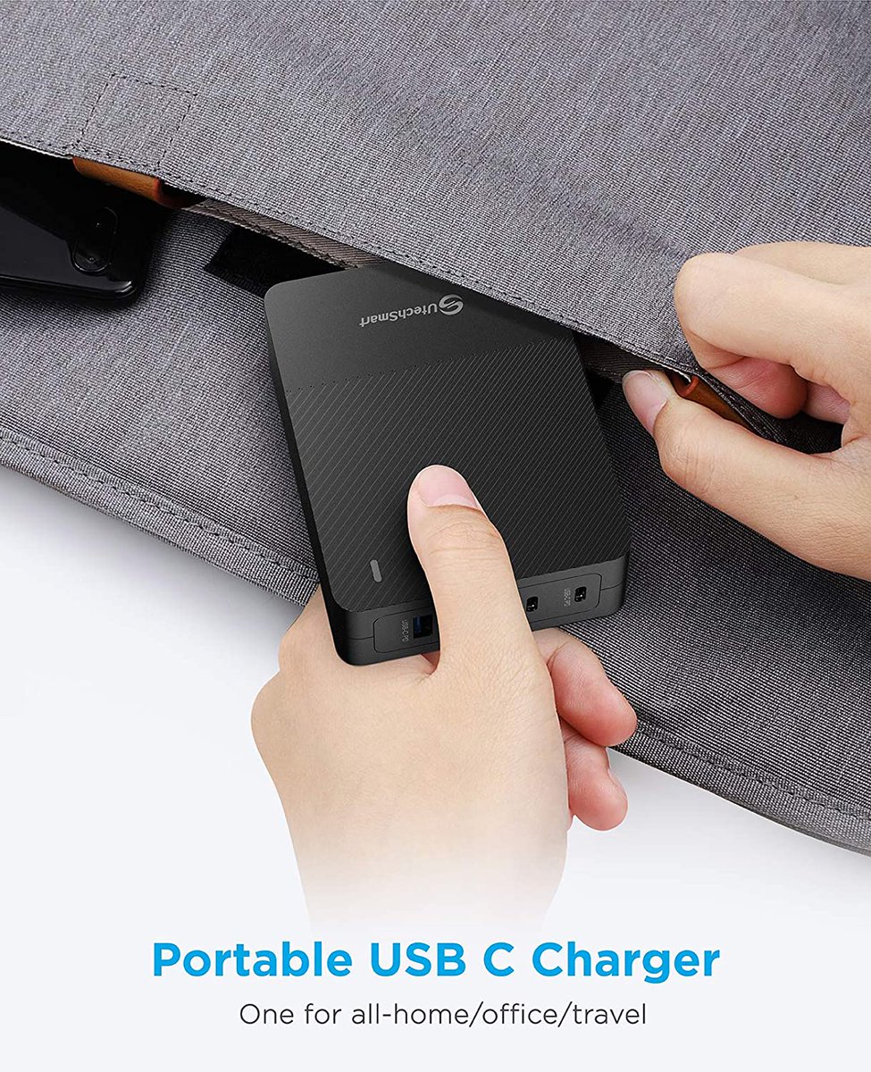 UtechSmart's tweet photo. #UtechSmart 100W 4-Port Desktop Type C Charging Station takes advantage of Power Delivery and Quick Charge 3.0 technology in this new era of fast charging, pumping out high wattage up to 100W USB PD output over a single USB-C port！#charger https://t.co/bFCxtJRQkp