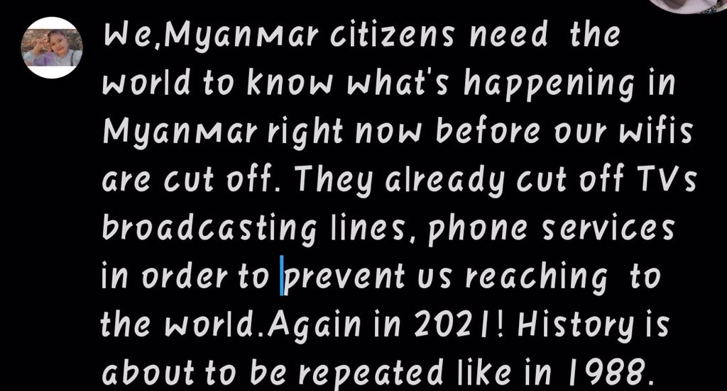 <a href="/ThaiEnquirer/">Thai Enquirer</a> We couldn't let it happen again,guys, please help us in spreading what's happening in Myanmar 🙏🏻🇲🇲
#SaveMyanmar
#Save_Myanmar 🇲🇲 
#Save_Burma 🇲🇲 
#Reject_the_Military 
#We_need_democracy
#Help_us_and_support_our_Leader,  #Aung_San_Suu_Kyi_government!!!