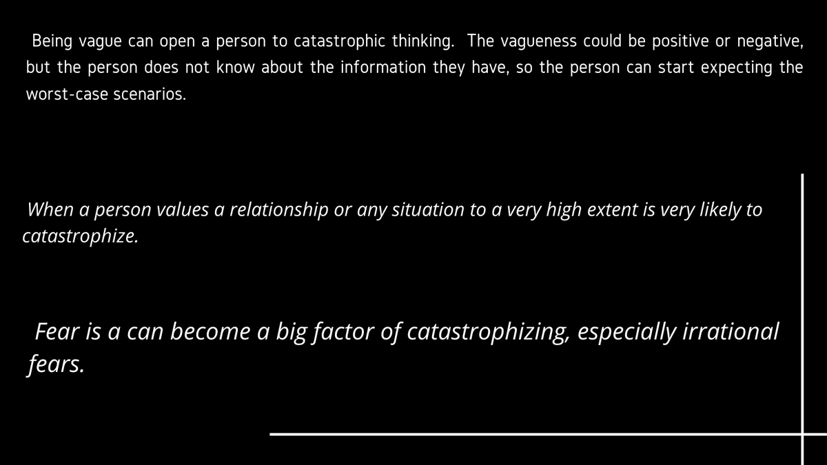 hopinns's tweet photo. Catastrophic thinking can fill a human mind with unnecessary emotions that take a person far away from reality, to leave this behind challenge your anxiety every day to regain control.

#IrrationalThinking
#Real
#anxietythoughts 
#ObserveYourself
#Better
#UnderstandingPatterns https://t.co/u6duBXimrU