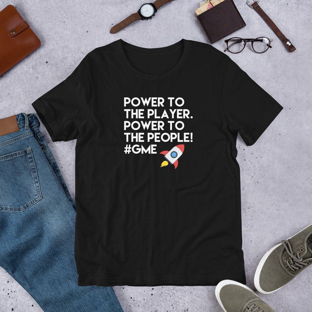 Power to the Player-T-shirt-GME-Gamestonked-wallstreetbets- #Gamestop #gme #wallstreetbets etsy.me/2MLVU0I