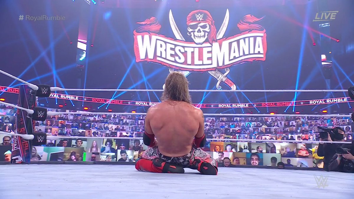 BRWrestling's tweet photo. Edge is going to main event WrestleMania 🌟

#RoyalRumble https://t.co/2fZOMYwsvl