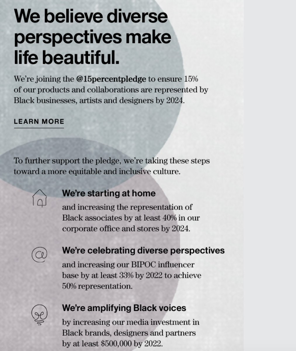 jgulvik's tweet photo. @CrateandBarrel walking the walk vs talking the talk. I love that they referenced BIPOC as a relatively mainstream brand, not catering to the lowest common denominator of people that have no clue what that means. And, their goals are realistic IMO. Big ups to you @CrateandBarrel https://t.co/3HXYul5JPh