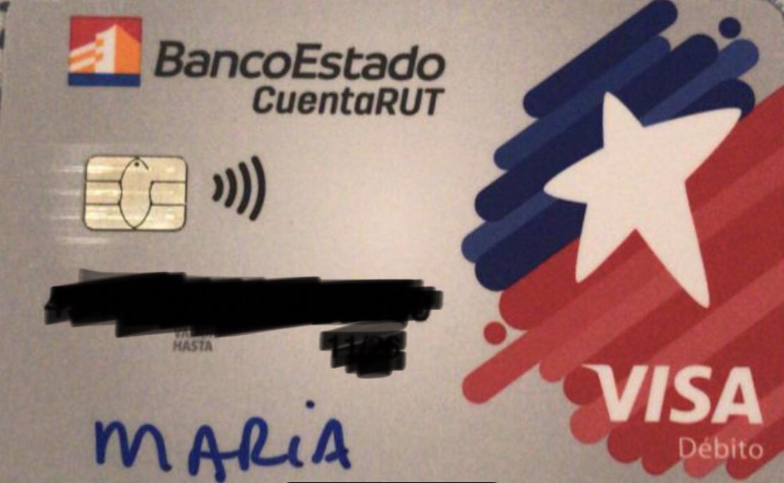 Maria1981Cs's tweet photo. #bancoestado me parece insólito ir a Banco estado a sacar mi nueva cuenta Rut y me entreguen la tarjeta con mi nombre escrito con plumón....  estuve más de 2 horas esperando que me entreguen esta tarjeta la atención es pésima y para rematar te cobran por todo!!!! https://t.co/xtUCuNWmxH