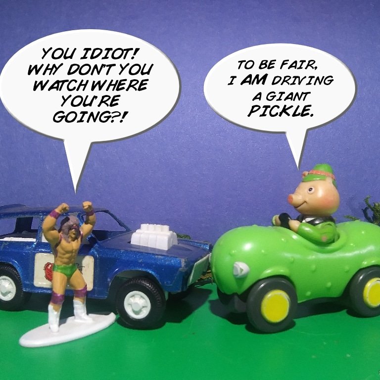 zachoat's tweet photo. Vehicular smackdown. #bigshots #toyfaremagazine #toyfare #ultimatewarrior #wwe #mrfrumble #busytown https://t.co/O4i9026L86