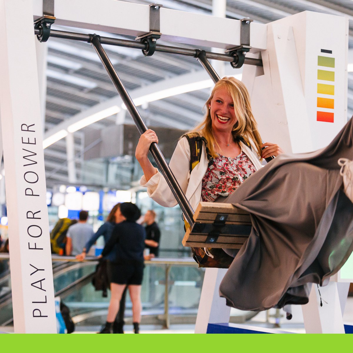 eventplannerNET's tweet photo. Powering up mobile phones while swinging? Here’s an example of power-generating swings that ID310 installed for the Dutch railways.

👉 https://t.co/8lYGlLs0Pg

#eventagency #eventplanner #eventplanning #event #creative #systainable #bizbash https://t.co/sjgAPgYxwt