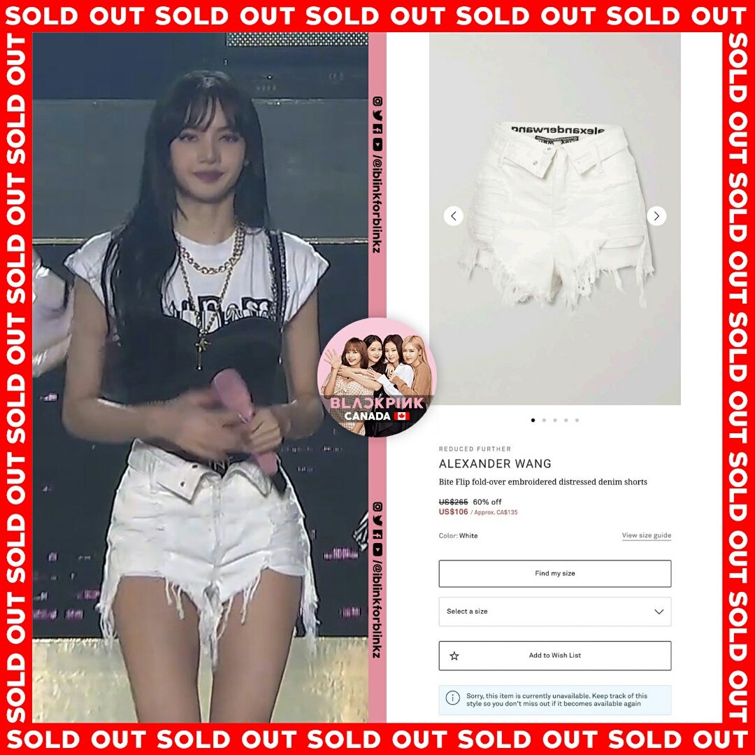 Lisa on X: "The power of SOLD OUT QUEEN LISA👑💛 SOLD OUT items Alexander  Wang Bite Flip fold-over embroidered distressed denim shorts CELINE Boxers  In Cotton Cr. Blackpink Canada @BLACKPINK #LISA #LALISA #