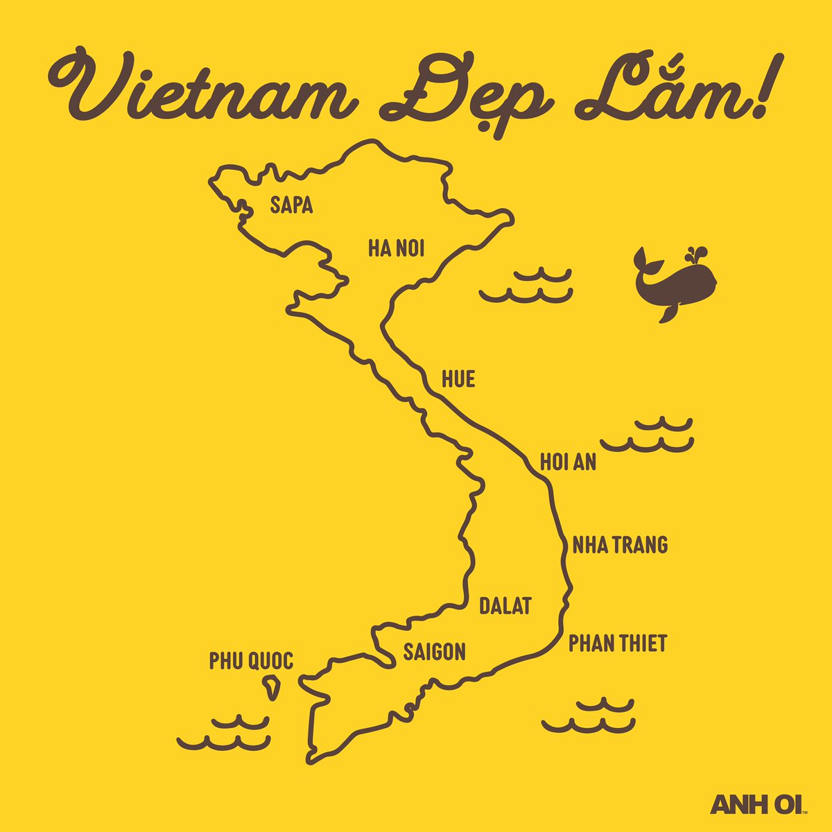 anh_oi's tweet photo. We need your help with our new design "Vietnam Đẹp Lắm!" (Beautiful Vietnam). These are a few of popular cities in Vietnam and we would like to add an illustration of what each city is known for. Also let me know which other cities we should include. Thank you! https://t.co/5qRPJu3m6g