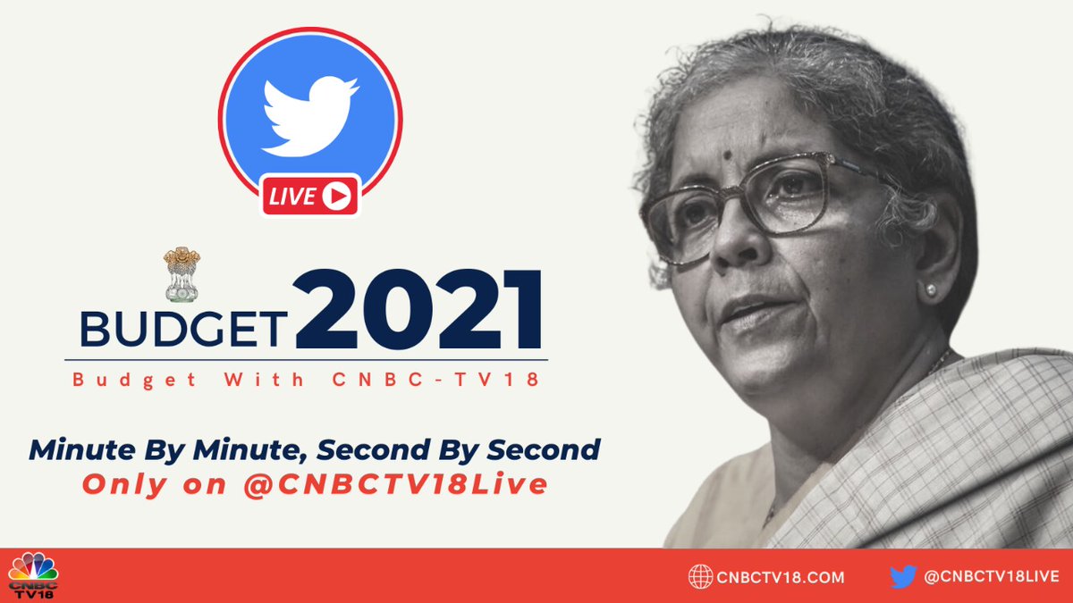 Finance Minister Nirmala Sitharaman presents  #Budget2021, follow this thread for live updates.*thread*  #BudgetWithCNBCTV18  #LIVE