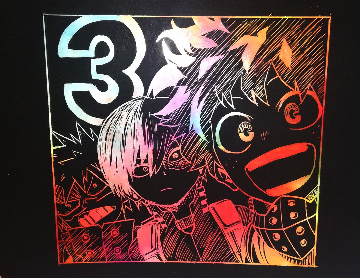 ムムム در توییتر スクラッチでもしゃもしゃ 模写 スクラッチアート ヒロアカ 僕のヒーローアカデミア