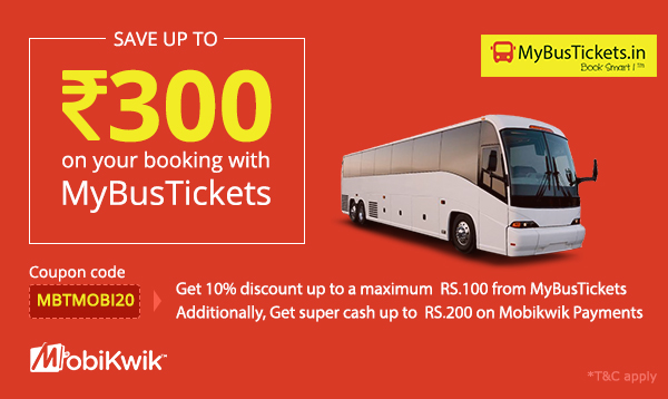 MyBusTickets's tweet photo. #Monday

Book &amp; Get Rs.300 off on your bus tickets with 
@MyBusTickets using @Mobikwik https://t.co/uUzg8TZPr2