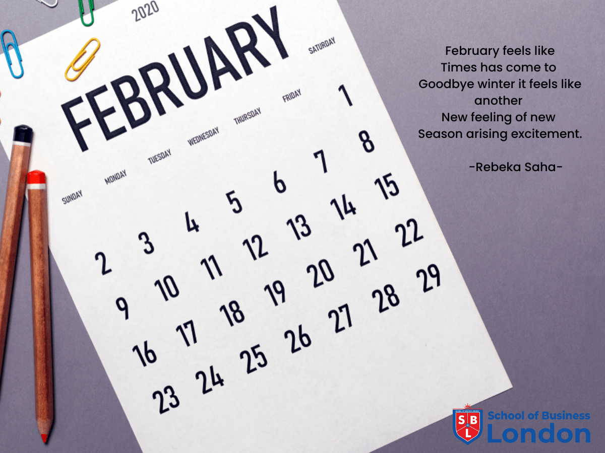 SBTLondonUK's tweet photo. Hello February!

#EnjoyingEverydayLife #February2021 #schoolofbusinesslondon #ukschool #ukeducation https://t.co/iZAIo5iTip