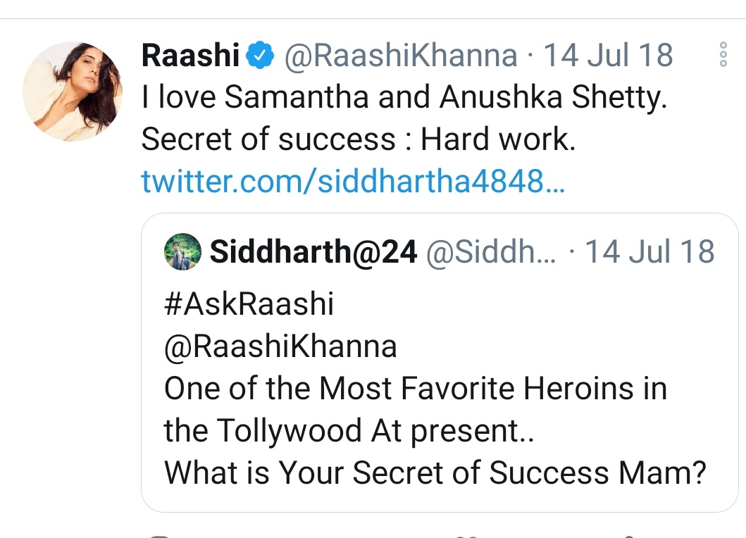  #RaashiKhanna about  @samanthaprabhu2  #SamanthaAkkineni 