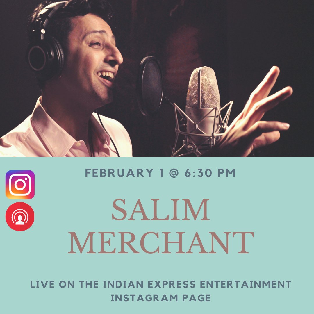 ieEntertainment's tweet photo. Music composer-singer @salim_merchant will be our guest at 6:30 pm. Don't miss the fun session at https://t.co/yGAAUz9hPd

#SalimMerchant #Befizool #offtherecord https://t.co/PclKZ3F7rW