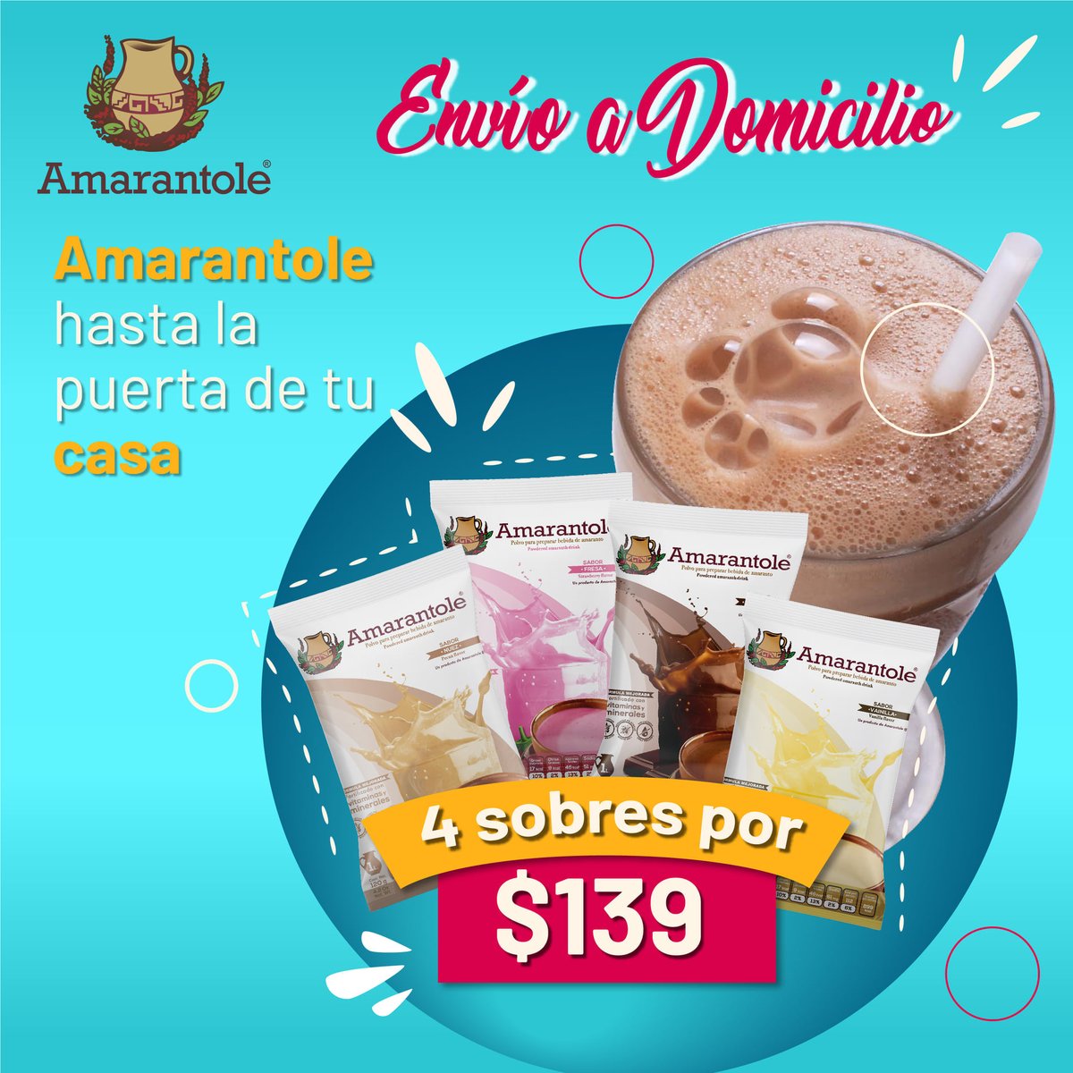 AMARANTOLE's tweet photo. ¡Aprovecha! 💛Ámate y cuída de ti y los tuyos con #Amarantole la deliciosa versión del #amaranto. ¡La bebida que lo tiene todo!
Super precio y ¡envío gratis! 🚚 ¡ Elige tu Pack favorito ! 👉https://t.co/WR9Tw5rDic
☎️ Llámanos (55) 7583 9433
✅ WhatsApp https://t.co/qqJPLfCylR https://t.co/46UenneAvz