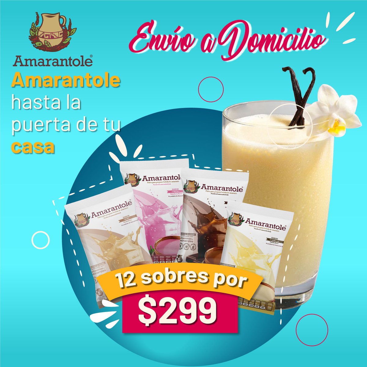 AMARANTOLE's tweet photo. ¡Aprovecha! 💛Ámate y cuída de ti y los tuyos con #Amarantole la deliciosa versión del #amaranto. ¡La bebida que lo tiene todo!
Super precio y ¡envío gratis! 🚚 ¡ Elige tu Pack favorito ! 👉https://t.co/WR9Tw5rDic
☎️ Llámanos (55) 7583 9433
✅ WhatsApp https://t.co/qqJPLfCylR https://t.co/46UenneAvz