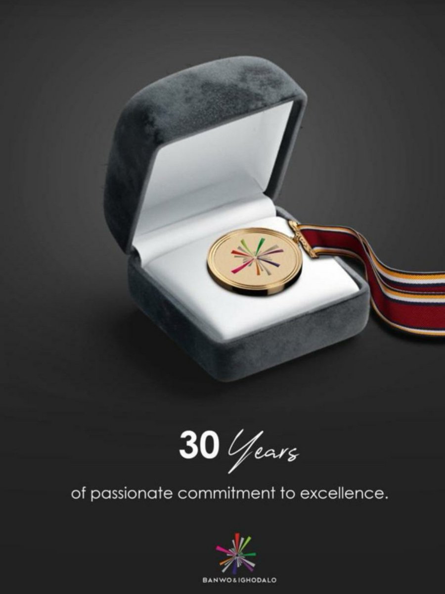 HAPPY 30TH ANNIVERSARY TO THE FOUNDING PARTNERS AND THE ENTIRE BANWO&amp;IGHODALO STAFF.