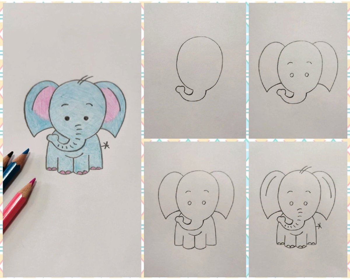 Рисовать слона и кукол