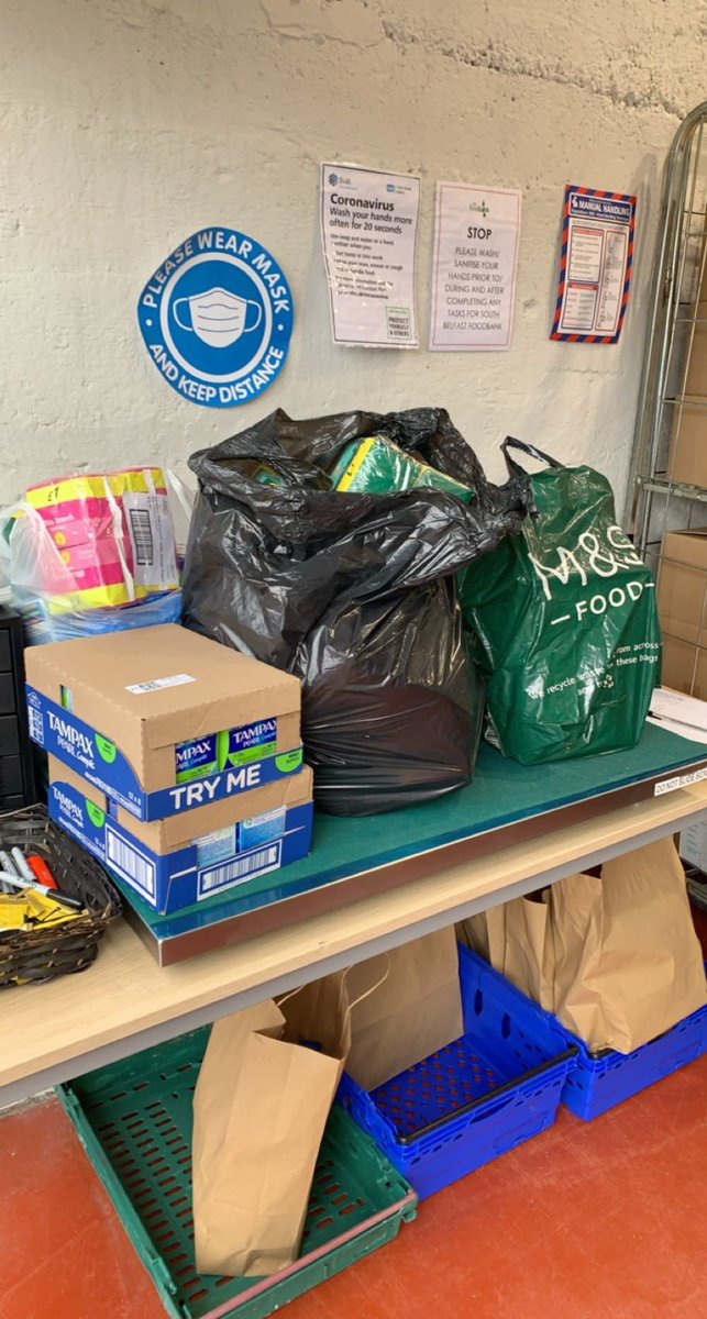 Our activists @caitlin_mc1 and @emernicroibin are still working hard on their period poverty campaign. Today they did a sanitary product drop at the @SouthbelfastFB. Everyone who menstruates shouldn’t live without the adequate products. #endperiodpovertynow