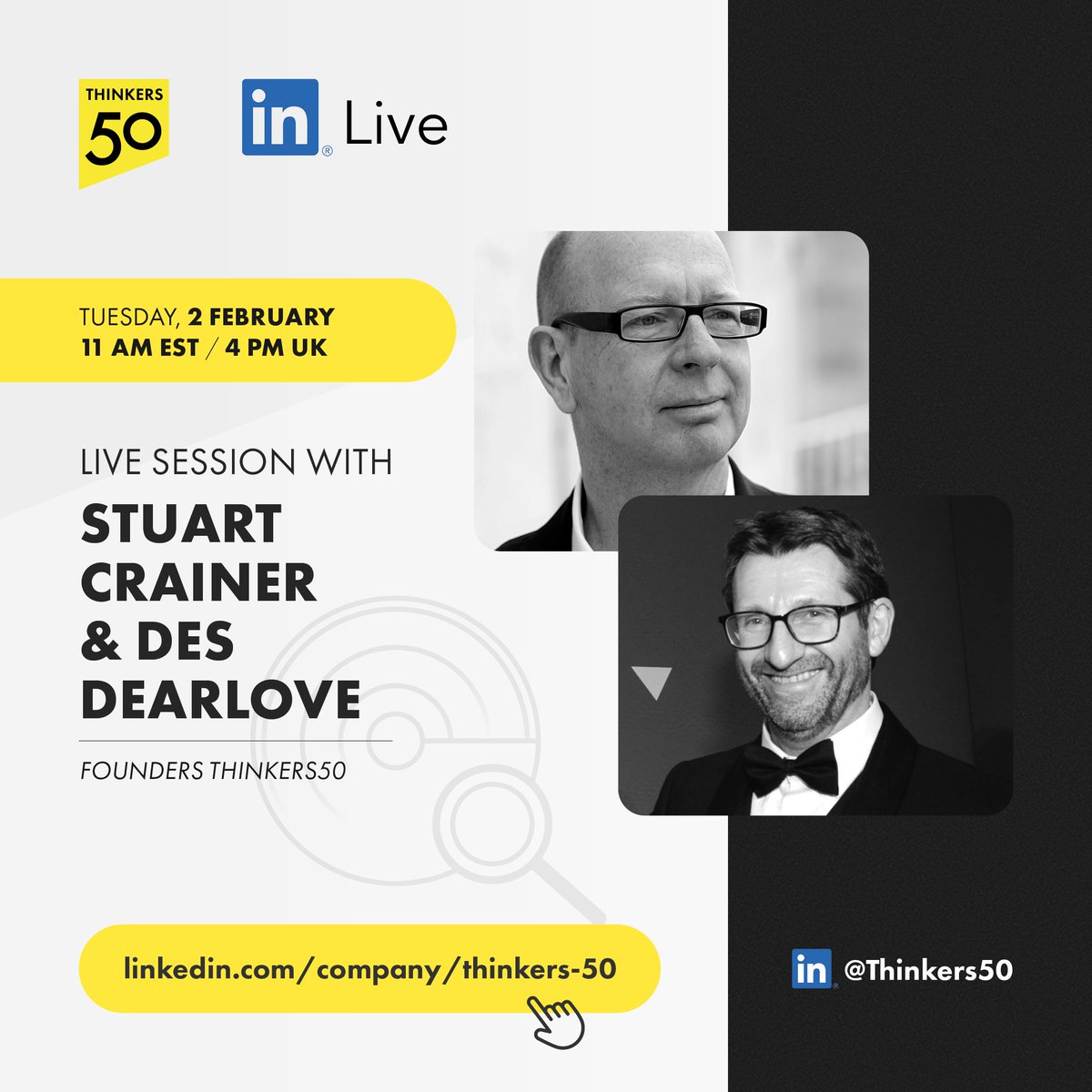 Join us tomorrow for #Thinkers50 #LinkedInLive session showcasing some of the upcoming thinkers celebrated in this year’s #Thinkers50Radar list of 30 thinkers to watch in 2021 and beyond. An engaging insight into the new world of global ideas guaranteed! 
linkedin.com/feed/update/ur…