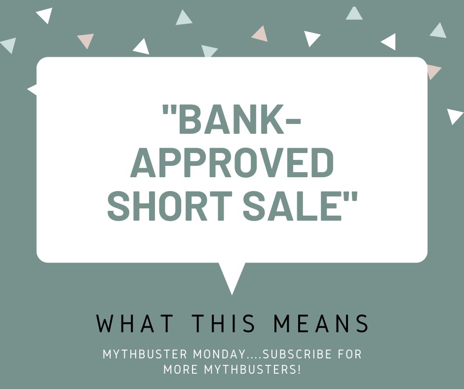 RossGahagan's tweet photo. "Approved for short sale" means the bank has already determined that the homeowner qualifies for a short sale and has approved the request to sell the property at a reduced price. #MythbusterMonday #ShortSaleConnection https://t.co/c7GfGQvumT