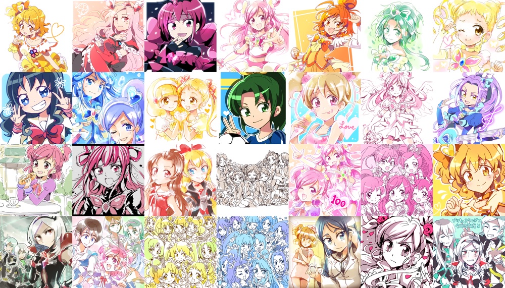 今日はプリキュアの日ということで過去絵再掲!オールスターズ絵は何回も再掲してるのでそれ以外のを。トロプリも楽しみ〜! #プリキュアの日 