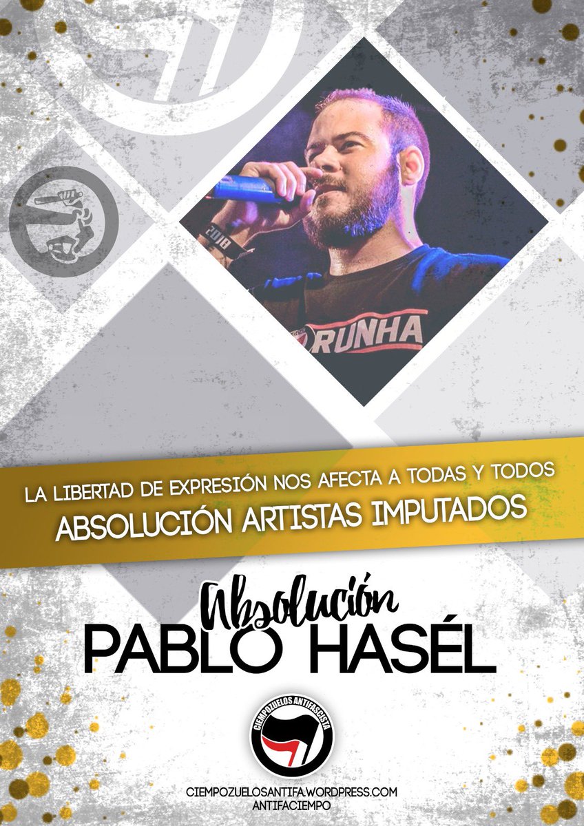 CiempoAntifa con Pablo Hasel ✊🏻 
RECORDAD DÍA 2 DE FEBRERO CONCENTRACIÓN EN MADRID A LAS 18:00H EN LA PLAZA JACINTO BENAVENTE, OS VEMOS ALLÍ!
