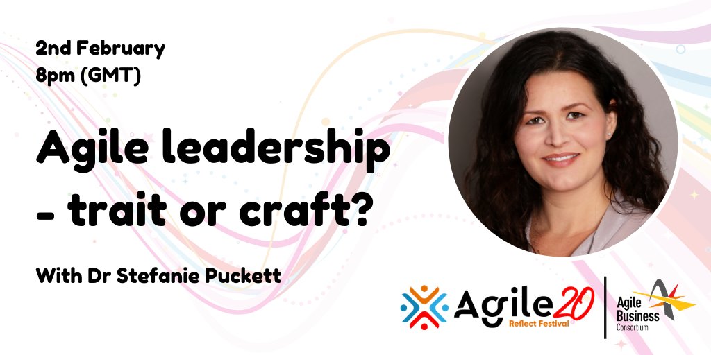 Agile_Biz's tweet image. Are you joining the celebrations?
To celebrate 20 years of the Agile Manifesto we are hosting a month of Agile events.

Join us tomorrow for Dr Stefanie Puckett, &quot;Agile Leadership - Trait or Craft?&quot; as part of our #Agile20Reflect launch, register here → buff.ly/3bTSYJR.