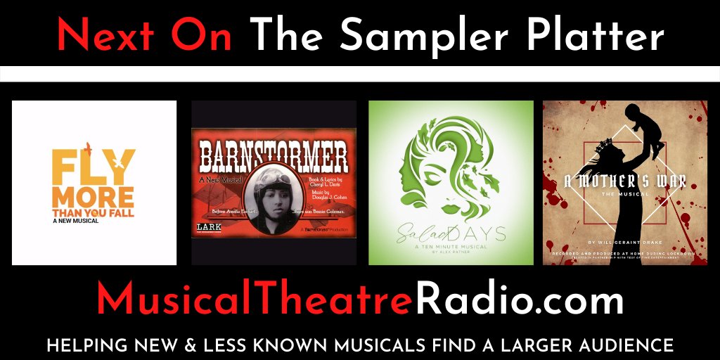 "Here's the lineup for today's Sampler Platter

<a href="/AMothersWar/">A Mother's War: The Musical</a>
<a href="/ZegreeandHolmes/">Zegree & Holmes</a>

Get show info:
musicaltheatreradio.com/mtr-exclusives…

Repeated at 7pm EST
"