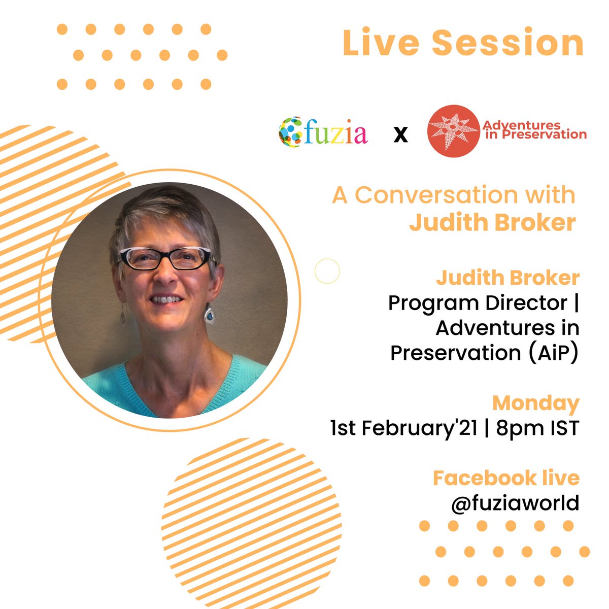 Don’t miss our Program Director Judith Broeker live today 9:30am EST with <a href="/Fuziaworld/">Fuzia | Fuzia Talent</a> on their Facebook page! 

👉 facebook.com/fuziaworld/pos…

#preservation #travel #history